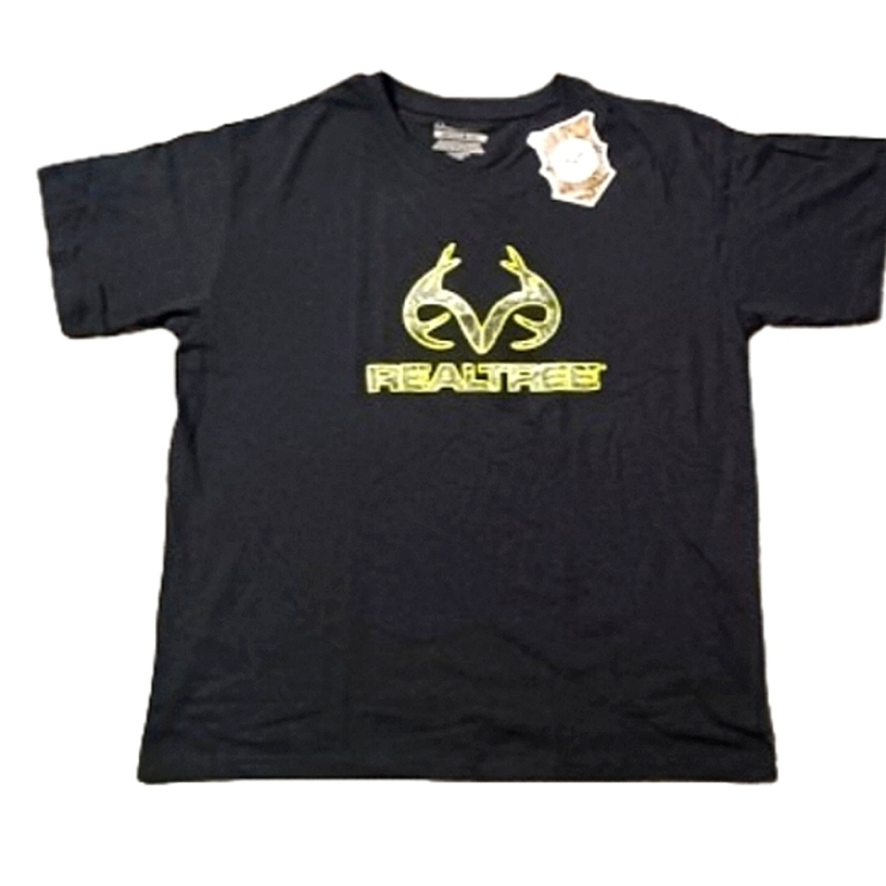 Realtree Authentic Black Mens T-Shirt 2XL